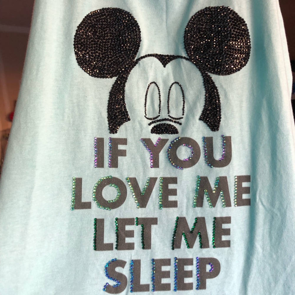 Disney Light Aqua Tank Top with Black Logo